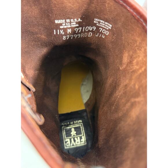 Frye Men’s Engineer Buckle Boots Brown Leather Pull On Vintage Style Size 11.5 M